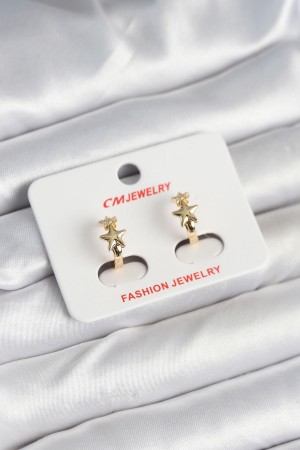 Pirinç Gold Renk Yıldız Kadın Küpe - TJ-BKP11242 Pirinç Gold Renk Yıldız Kadın Küpe - TJ-BKP11242