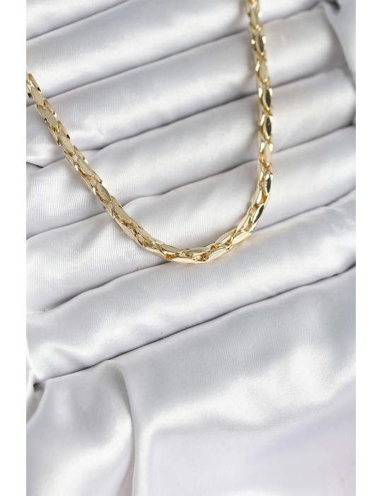 Pirinç Gold Renk 60 cm Zincir Kadın Kolye - TJ-BKO10600