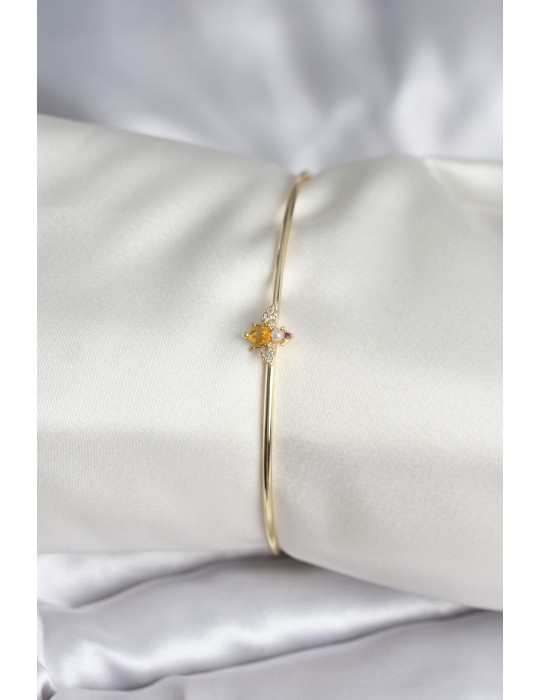 Sinek Figürlü Gold Renk Pirinç Kadın Bileklik - TJ-BB8000