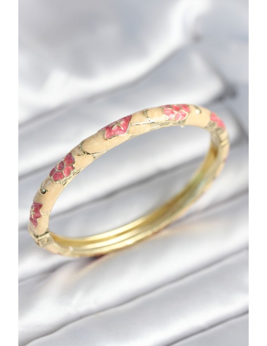 Pembe Renk Detaylı Mineli Kelepçe - TJ-BB8006