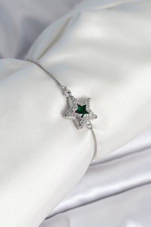 Yıldız Model Asansörlü Gümüş Renk Kadın Bileklik - TJ-BB8014 Yıldız Model Asansörlü Gümüş Renk Kadın Bileklik - TJ-BB8014