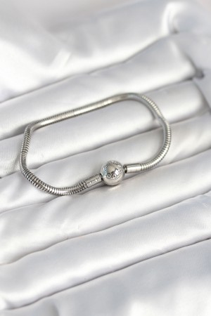 Gümüş Renk Pirinç Charm Bileklik - TJ-BB8015