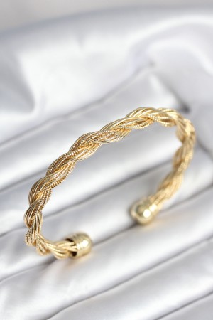 Burgu Zincir Model Gold Renk Kadın Vintage Bileklik - TJ-BB8017 Burgu Zincir Model Gold Renk Kadın Vintage Bileklik - TJ-BB8017