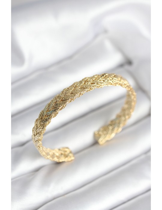 Ezme Zincir Model Gold Renk Kadın Bileklik - TJ-BB8018