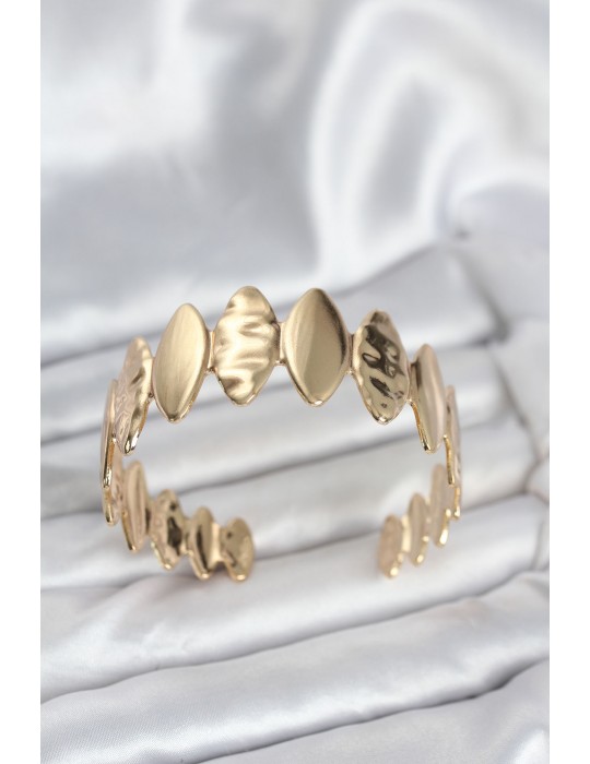 Pirinç Gold Renk Parçalı Model Kadın Bileklik - TJ-BB8056