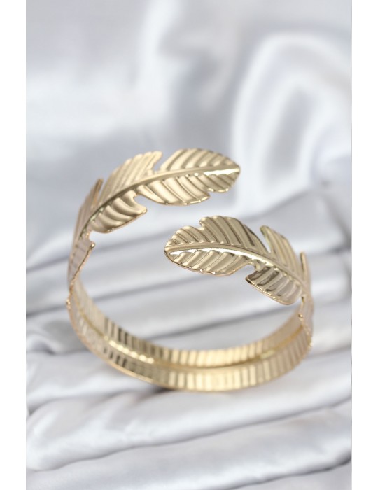 Yaprak Model Gold Renk Kadın Bileklik - TJ-BB8057