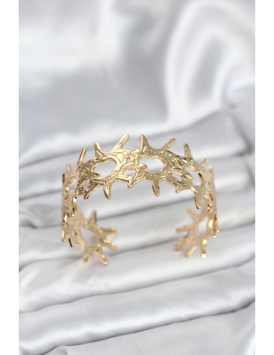 Pirinç Gold Renk Vintage Kadın Bileklik - TJ-BB8058