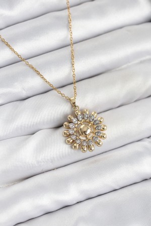 316L Çelik Zincir Gold Renk Güneş Model Kadın Kolye - TJ-BKO10605 316L Çelik Zincir Gold Renk Güneş Model Kadın Kolye - TJ-BKO10605