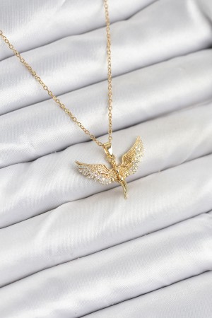 316L Çelik Zincir Gold Renk Melek Model Kadın Kolye - TJ-BKO10621 316L Çelik Zincir Gold Renk Melek Model Kadın Kolye - TJ-BKO10621