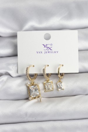 Gold Renk Zirkon Taşlı Kadın Küpe - TJ-BKP11344 Gold Renk Zirkon Taşlı Kadın Küpe - TJ-BKP11344