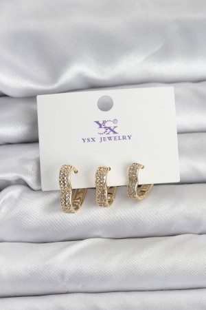 Gold Renk Pirinç Zirkon Taşlı Kalpli Kadın Küpe - TJ-BKP11346 Gold Renk Pirinç Zirkon Taşlı Kalpli Kadın Küpe - TJ-BKP11346