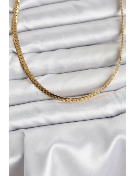 316L Çelik Gold Renk Zincir Kadın Kolye - TJ-BKO10631