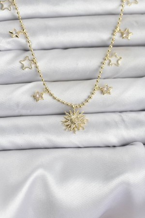 Pirinç Gold Renk Güneş Model Kadın Kolye - TJ-BKO10645 Pirinç Gold Renk Güneş Model Kadın Kolye - TJ-BKO10645