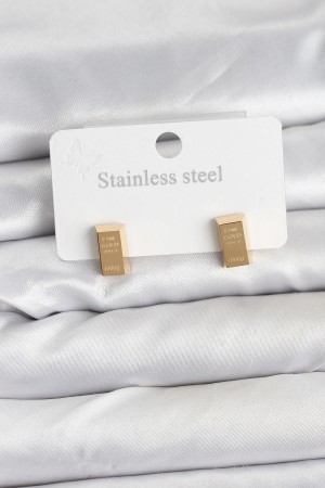 316L Çelik Gold Renk Külçe Altın Model Kadın Küpe - TJ-BKP11353