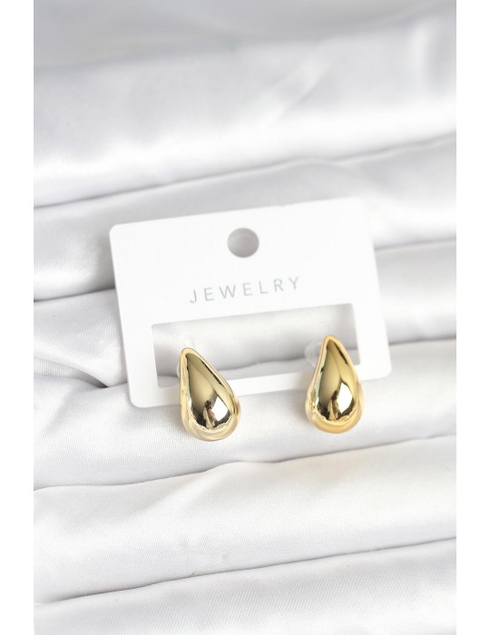 Gold Renk Damla Küpe 17 mm - TJ-BKP11377