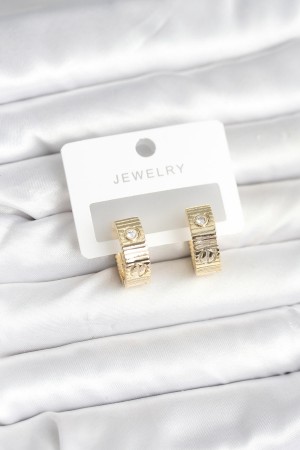 Pirinç Gold Renk Zirkon Taşlı Halka Kadın Küpe - TJ-BKP11380 Pirinç Gold Renk Zirkon Taşlı Halka Kadın Küpe - TJ-BKP11380