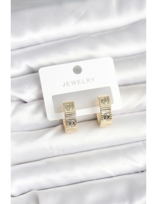 Pirinç Gold Renk Halka Kadın Küpe - TJ-BKP11381