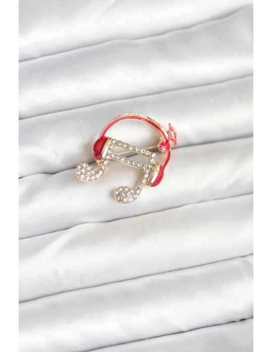 Kulaklıklı Nota Model Broş - TJ-BR467