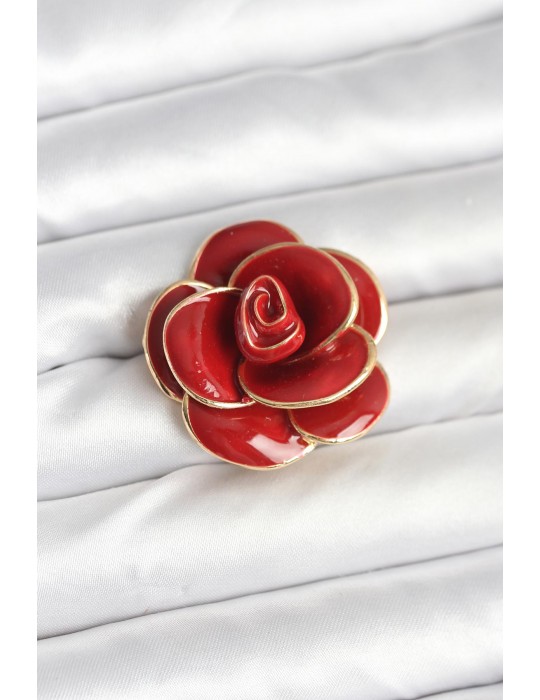 Kırmızı Gül Model Broş - TJ-BR471