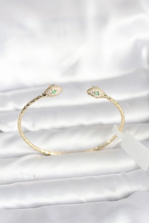 Pirinç Gold Renk Yılan Model Bileklik - TJ-BB8088