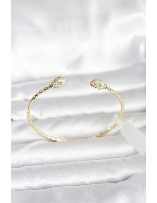 Pirinç Gold Renk Yılan Model Bileklik - TJ-BB8088