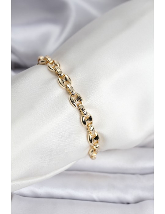 14K Gold Renk Kaplama Kahve Çekirdeği Model CM Kadın Bileklik - TJ-BB8119