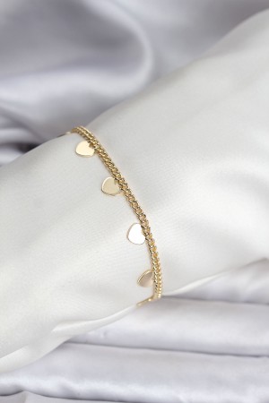 14K Gold Renk Kaplama Kalpli Model CM Kadın Bileklik - TJ-BB8131