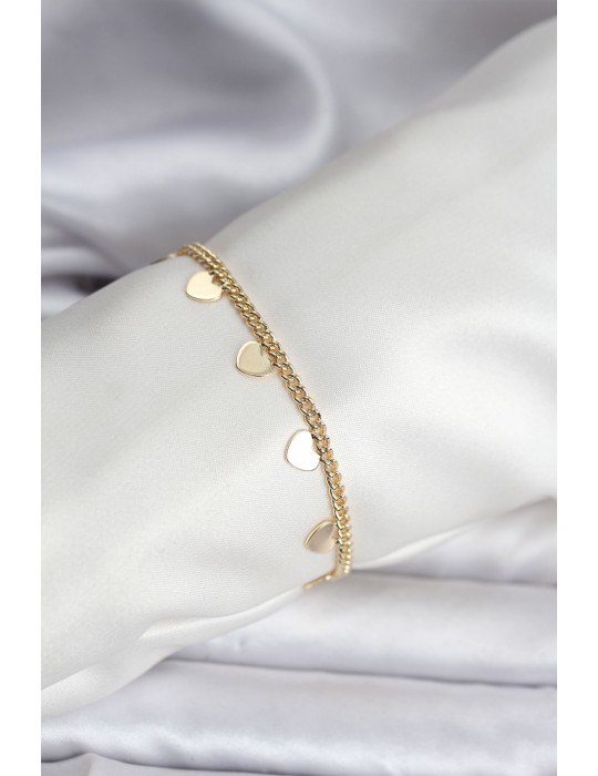 14K Gold Renk Kaplama Kalpli Model CM Kadın Bileklik - TJ-BB8131