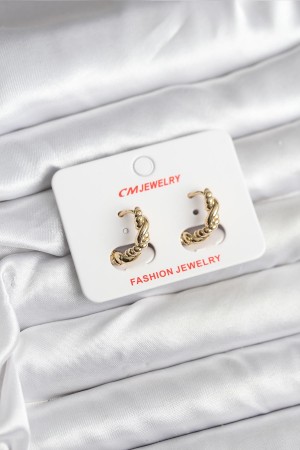 14K Gold Renk Kaplama Burgu Model CM Kadın Küpe - TJ-BKP11402