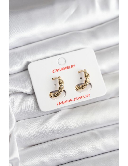 14K Gold Renk Kaplama Burgu Model CM Kadın Küpe - TJ-BKP11402