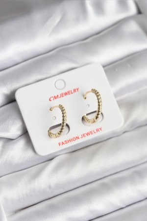 14K Gold Renk Kaplama Burgu Halka CM Kadın Küpe - TJ-BKP11423 14K Gold Renk Kaplama Burgu Halka CM Kadın Küpe - TJ-BKP11423