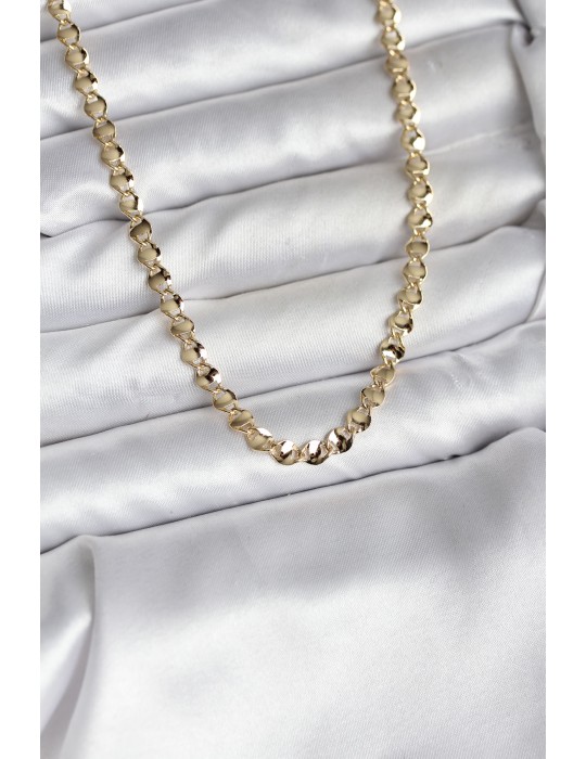 14K Gold Renk Kaplama Zincir Model CM Kadın Kolye - TJ-BKO10738