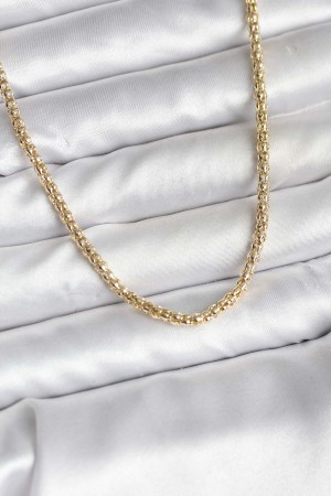 14K Gold Renk Kaplama Boru Zincir Model CM Kadın Kolye - TJ-BKO10740 14K Gold Renk Kaplama Boru Zincir Model CM Kadın Kolye - TJ-BKO10740