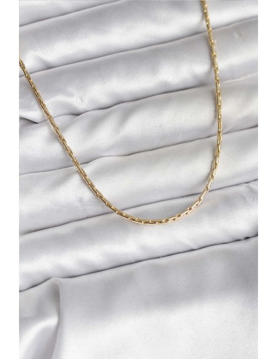 14K Gold Renk Kaplama İnce Zincir Model CM Kadın Kolye - TJ-BKO10741