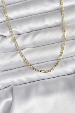 14K Gold Renk Kaplama Kuşgözü Zincir Model Pirinç CM Kadın Kolye - TJ-BKO10749