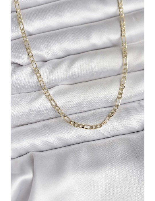 14K Gold Renk Kaplama Kuşgözü Zincir Model Pirinç CM Kadın Kolye - TJ-BKO10749