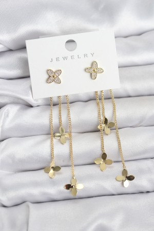 Lotus Model Gold Renk Pirinç Sallantılı Kadın Küpe - TJ-BKP11461 Lotus Model Gold Renk Pirinç Sallantılı Kadın Küpe - TJ-BKP11461