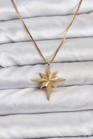 316L Çelik Zincir Gold Renk Kutup Yıldızı Model 60 cm Zincir Kadın Kolye - TJ-BKO10759 316L Çelik Zincir Gold Renk Kutup Yıldızı Model 60 cm Zincir Kadın Kolye - TJ-BKO10759