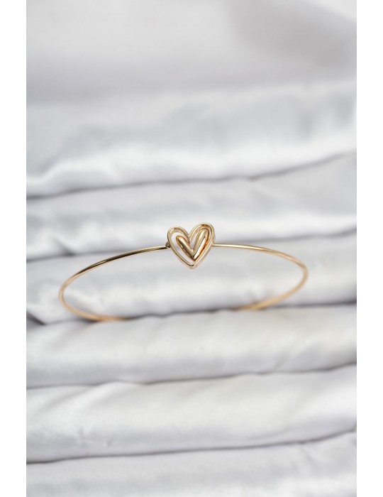 Kalp Model Gold Renk Bileklik - TJ-BB8143