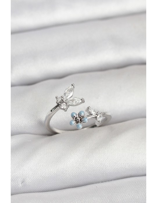 Pirinç Gümüş Renk Model Kadın Yüzük - TJ-BYK3914