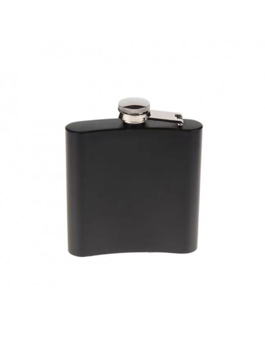 Siyah 9 oz Çelik Cep İçki Kanyak Matarası