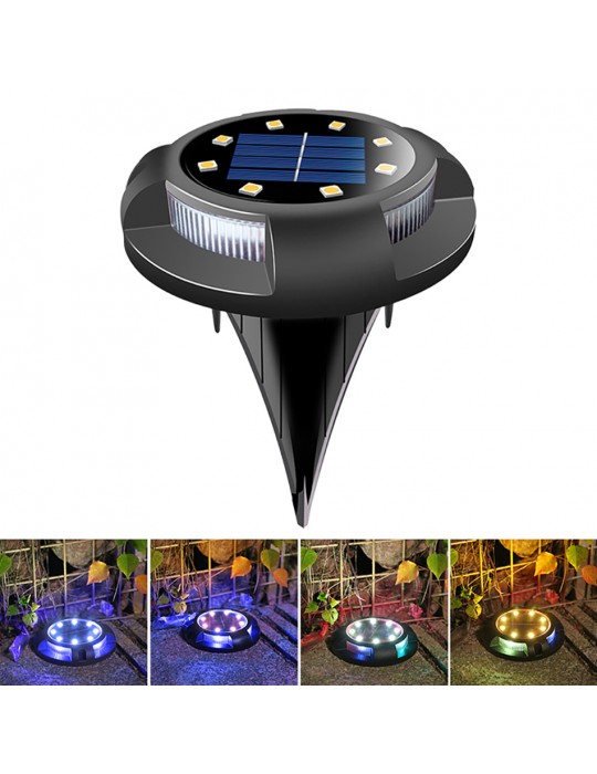 4 lü Solar Panelli Kazıklı Zemin Solar Ledi 8+4 Led RGB