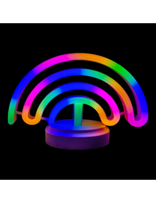 Neon Işıklı Gökkuşağı Masa Gece Lambası Pil ve Usb