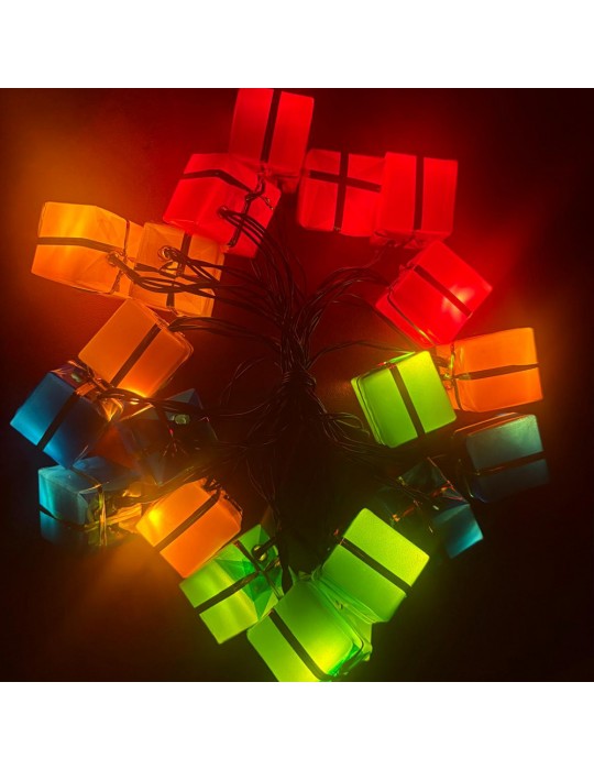 4 Metre 20 Led Pilli 2 Kademeli Hediye Kutusu Yılbaşı Ağacı Süsü Led Işık MZ-2