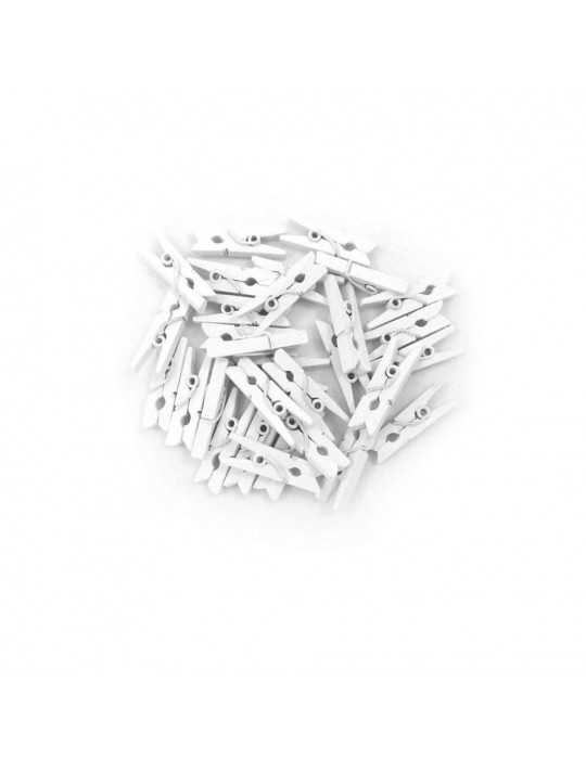 100'lü Beyaz Ahşap Mandal 2.5cm (10'lu Paket-1000 Adet)