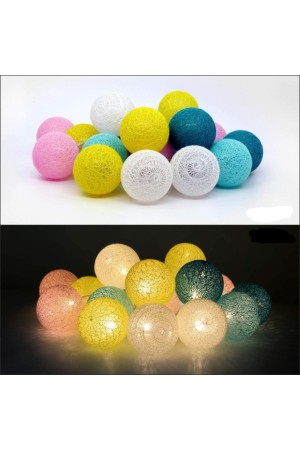 2 M 10 lu Işıklı Renkli Top Dekoratif Süs Pilli