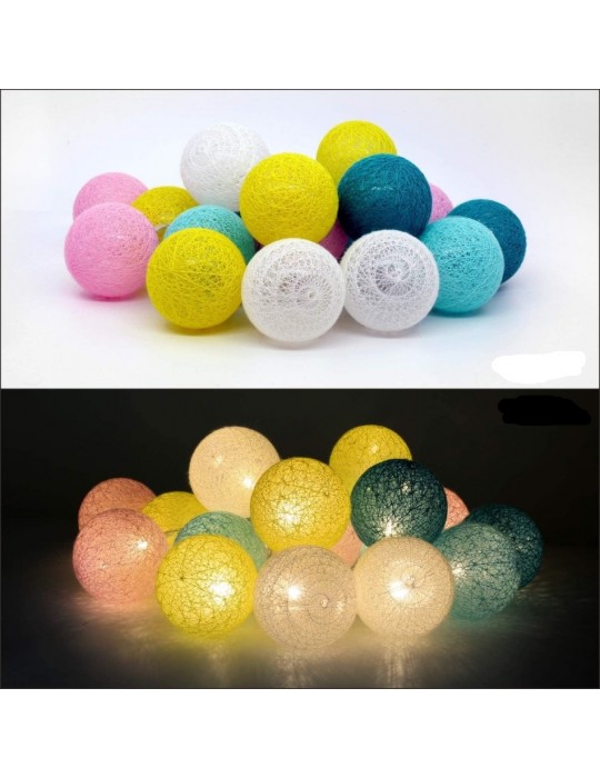 2 M 10 lu Işıklı Renkli Top Dekoratif Süs Pilli