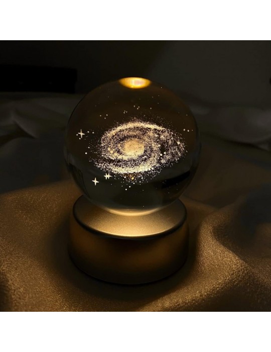 Samanyolu Plastik Altlıklı Işıklı Cam Küre 6 Cm