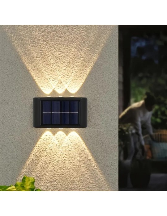 6 Ledli Solar Duvar Lamba Dekorasyon Aydınlatma Aplik Güneş Enerji Gün Işığı 2 Li Set