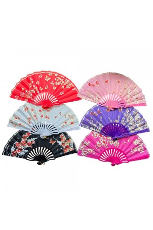 Plastik Kumaş Yelpaze 12 li Karışık OB-051